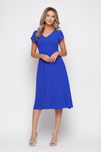 Rochie 'Meredith' albastru regal evazată - Img 2