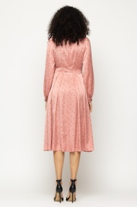 Rochie 'Olivia' midi din satin cu fundițe din catifea - Img 5