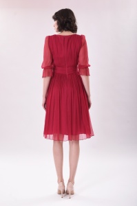 Rochie roșie din mătase naturală - Img 6