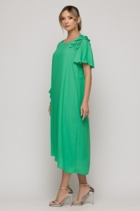 Rochie verde mint cu detaliu floral pe umăr - Img 3