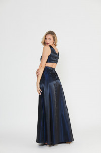 Rochie 'Vivienne' maxi satinata cu decupaje - Img 7