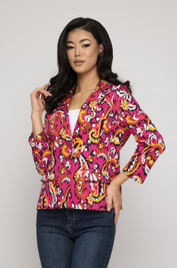 Sacou 'Sabrina' din bumbac cu print grafic colorat - Img 3