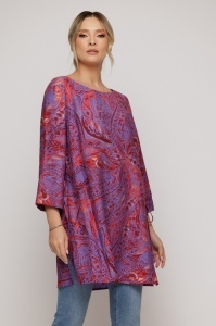 Bluză 'Lhea' lejeră cu print vibrant din vâscoză