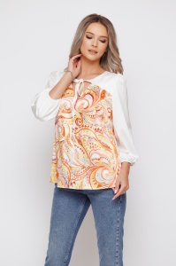 Bluza 'Megan' cu print orange - Img 1