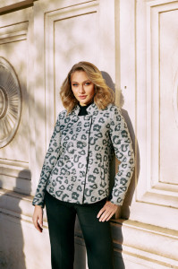 Haină 'Jolie' din stofă cu print leopard - Img 4