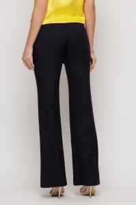Pantaloni bleumarin evazați cu design petrecut - Img 4