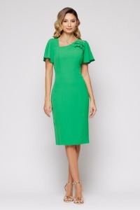 Rochie 'Celeste' verde cu decolteu asimetric - Img 1