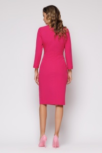 Rochie 'Eveline' fucsia cu nasturi - Img 3