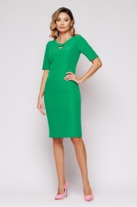 Rochie 'Grace' verde cu decupaj