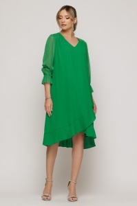 Rochie 'Ivonne' verde cu mâneci din tulle sidefat - Img 6