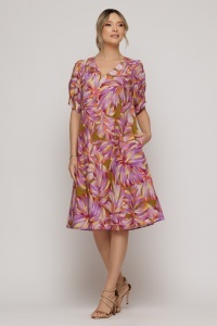 Rochie lejeră din vâscoză cu print multicolor - Img 4