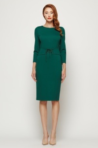 Rochie 'Lillian' verde din tricot cu brâu tip corset - Img 3