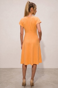 Rochie 'Mirra' orange evazată cu volane - Img 3