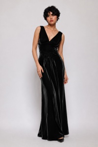 Rochie 'Nemesi' lungă din lurex cu eșarfă - Img 2