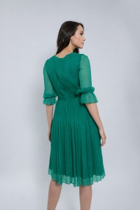 Rochie verde din mătase naturală - Img 2