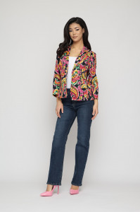 Sacou 'Sabrina' din bumbac cu print grafic colorat - Img 5