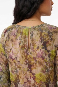Bluză din amestec de bumbac și tencel cu print floral - Img 3