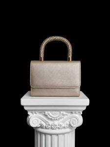 Clutch auriu cu mâner cu cristale și lanț detașabil - Img 3