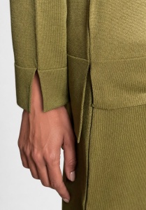 Compleu verde olive din tricot din amestec din vâscoză - Img 2