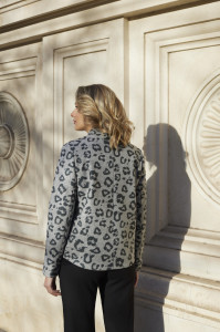 Haină 'Jolie' din stofă cu print leopard - Img 6