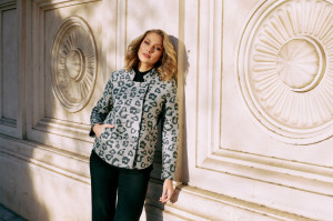 Haină 'Jolie' din stofă cu print leopard - Img 1