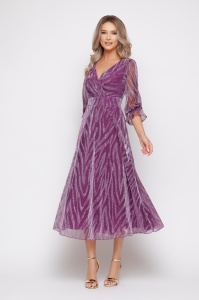 Rochie 'Adele' midi din tulle sidefat - Img 1