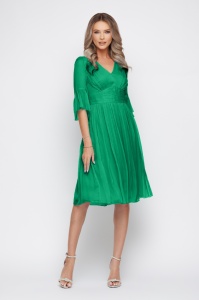 Rochie 'Ariana' verde din mătase naturală - Img 1