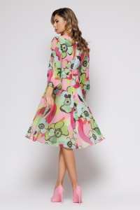 Rochie 'Aubrielle' din voal cu print floral - Img 3
