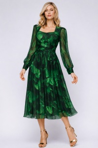 Rochie 'Dapfne' din mătase naturală imprimată - Img 2