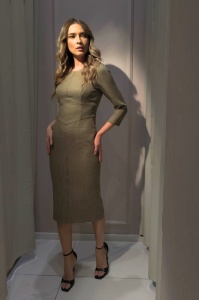 Rochie 'Edith' conică cu imprimeu pepit - Img 2