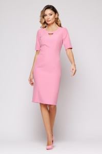 Rochie 'Grace' roz pudrat cu decupaj - Img 2