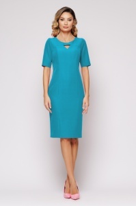 Rochie 'Grace' turquoise cu decupaj