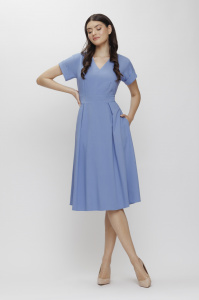 Rochie 'Jolie' bleu pudră cu pliuri - Img 3