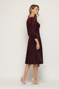 Rochie 'Kendra' bordeaux din catifea texturată - Img 6