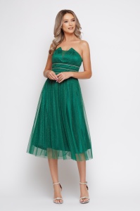 Rochie 'Khloe' verde din tulle sidefat - Img 4