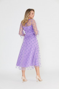 Rochie lavandă din tulle cu inserții din catifea - Img 5