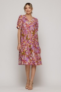 Rochie lejeră din vâscoză cu print multicolor