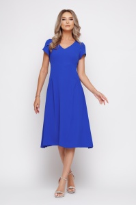 Rochie 'Meredith' albastru regal evazată - Img 4