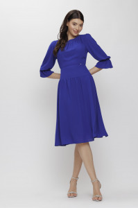 Rochie 'Sabrina' albastru regal evazată - Img 2