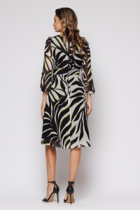 Rochie 'Sierra' din voal cu print alb negru - Img 3