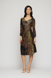 Rochie 'Solange' din jerse texturat arămiu