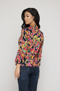 Sacou 'Sabrina' din bumbac cu print grafic colorat - Img 6