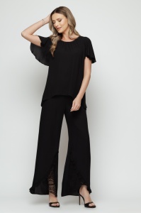 Top 'Elina' negru lejer cu mâneci fluture - Img 2
