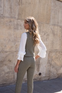 Vestă 'Cosette' cu imprimeu pepit - Img 3