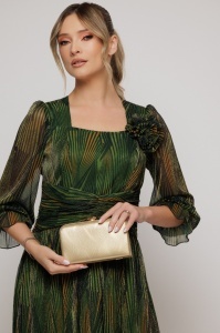 Clutch elegant auriu texturat