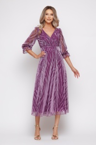 Rochie 'Adele' midi din tulle sidefat - Img 2