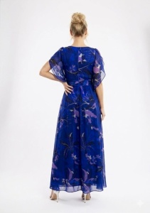 Rochie 'Alessia' lungă din mătase naturală imprimată și vâscoză - Img 4