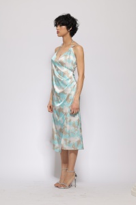 Rochie 'Calypso' furou satinată cu imprimeu - Img 2