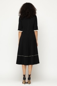 Rochie 'Giselle' midi cu detalii contrastante - Img 4