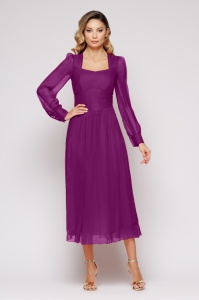 Rochie 'Isadora' raspberry din mătase naturală - Img 1